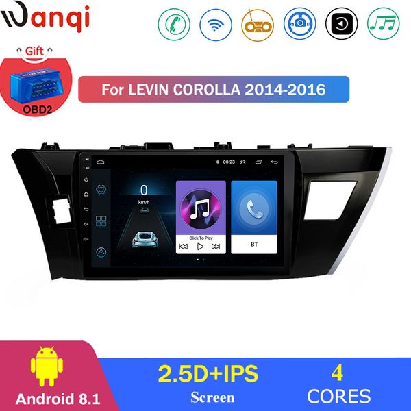 

for levin corolla 2014-2016 car radio multimedia video player navi gps android 8.1 accessorie swc bt wifi sedan no dvd car dvd