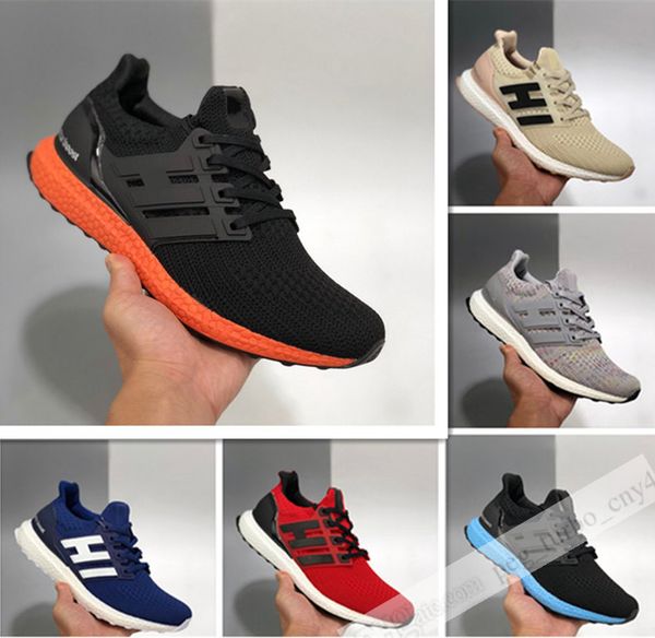 

ub 4.0 men women running shoes ultraboosts triple black blue ultraboost breathable men sport sneakers 36-45