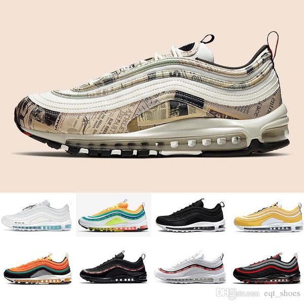 

2020 new arrival air newspaper 97s mschf x inri jesus mens running shoes 97s undefeated undftd triple white men women sports sneakers 36-45, White;red