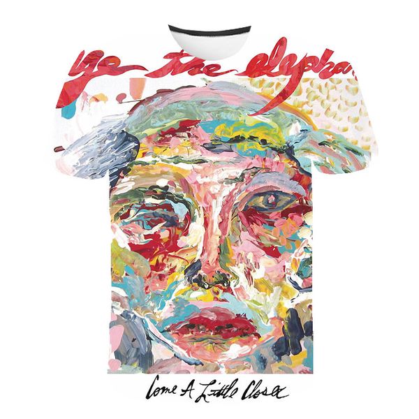 

новая мода мужчины / женщина акварель граффити смешно 3d печати футболка повседневная с коротким рукавом смешные футболки футболки топы футб, White;black