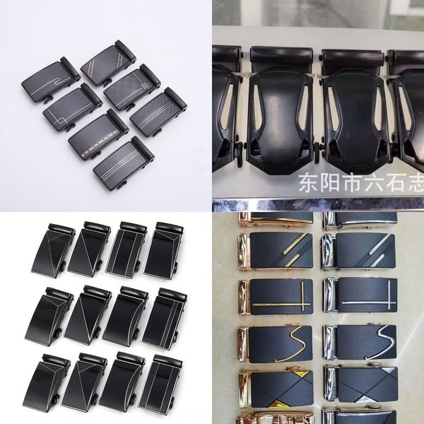 

tyk9v men's automatic casual all-match laser iron trousers clip men's automatic buckle casual all-match laser iron buckle trousers, Slivery;black