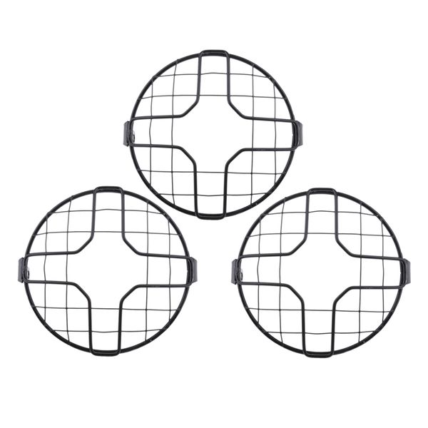 

3pcs 7inch universal motorcycle retro metal headlight protector guard cover