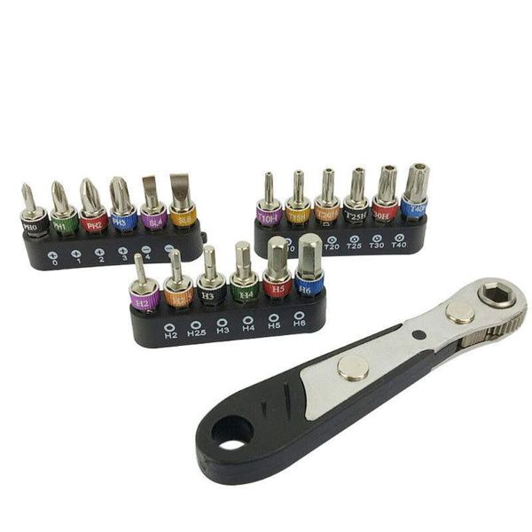 

19pcs mini ratchet wrench screwdriver bit 1/4 inch driver socket kit repair tool