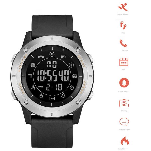 

sport bluetooth pedometer watch waterpfoof date multifunction electronic digital watches fashion wrist watch male, Slivery;brown