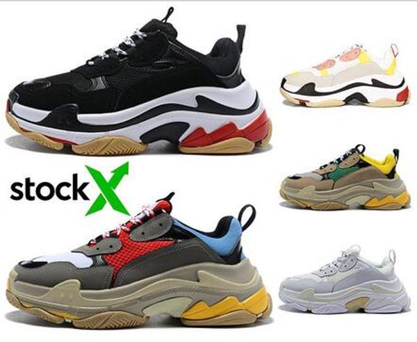 

stock x triple s designer casual shoes men women platform chaussures low old dad sneaker mens trainers luxury fashion shoes 36-45 vintage, Black