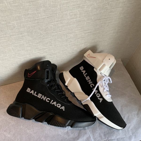 

french brand luxuries shoes with calfskin leather sneaker couples casual shoes fashion air basketball shoes with box -5, Black