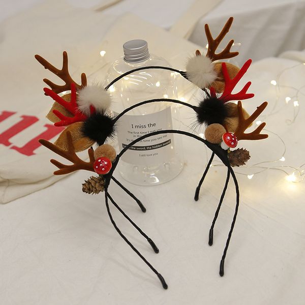 

european usa selling christmas new year antler shaped head bands performance hair accessories for women girls, Black;brown