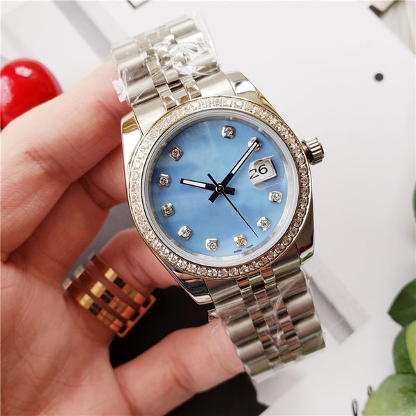 

dress designer watch mechanical high-quality fashion rhinestone diamond watch sapphire ladies luxury automatic women womens watches kkmk, Slivery;brown