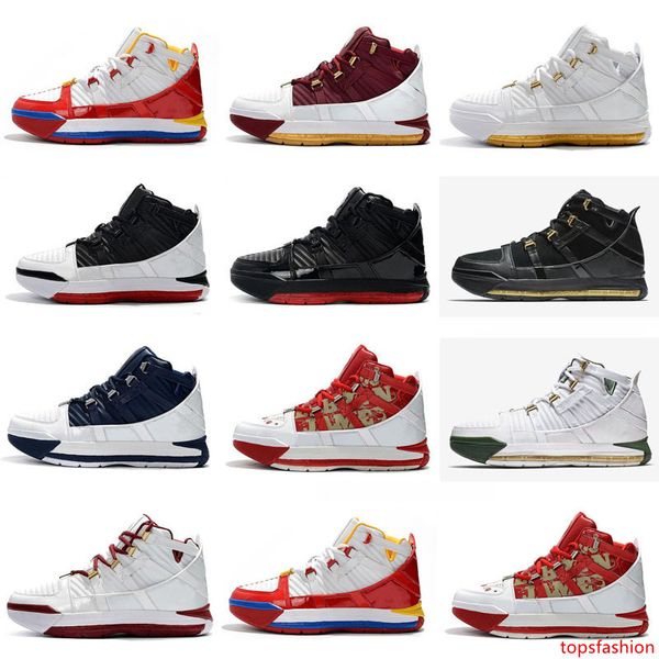 

2019 new arrival #23 zoom lebron iii 3 home superbron mens shoes white blue red black james 3s sports sneakers shoes