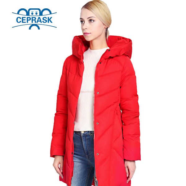 

women's winter jacket plus size long fashionable women winter coat hooded warm thickening windproof down jacket parka ceprask, Tan;black