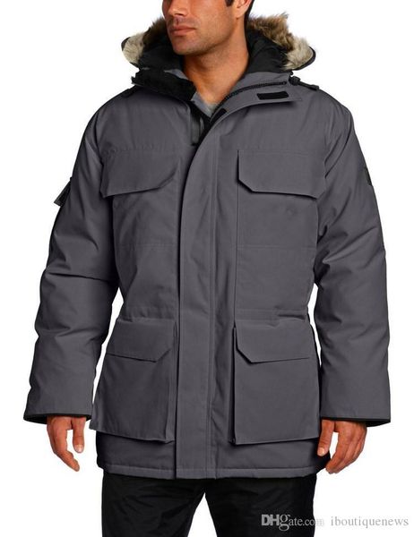 

оптовая звезда тот же стиль мужские дизайнерские зимние пальто карманные украшения канада мода пальто холодная профилактика мужские зимние п, Black