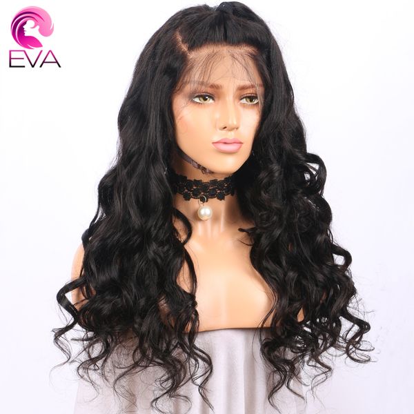 

pre plucked full lace human hair wigs with baby hair loose wave brazilian remy lace wigs for black women eva 14"-24