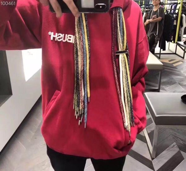 

19ss ambush hoodie sweatshirt multicolored drawstring weave hoodies streetwear sual windproof couple bear brooch hoodie sale, Black