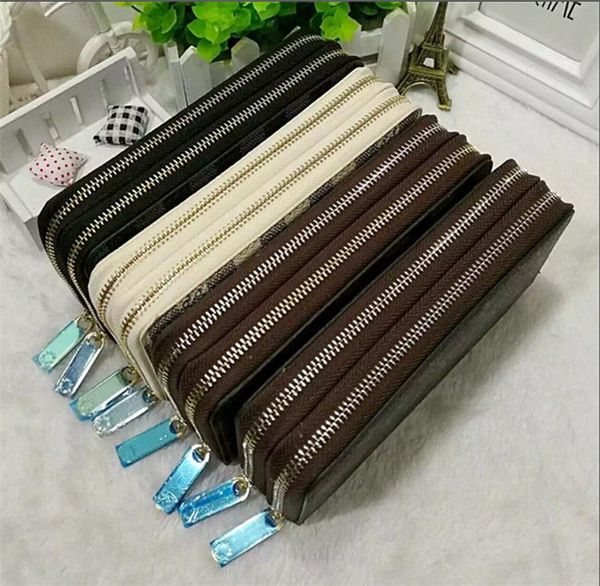 

модные мужчины высокое качество сумочка кожаный кошелек один почтовый кошелек мужчины длинный классический длинный кошелек с оранжевым цвето