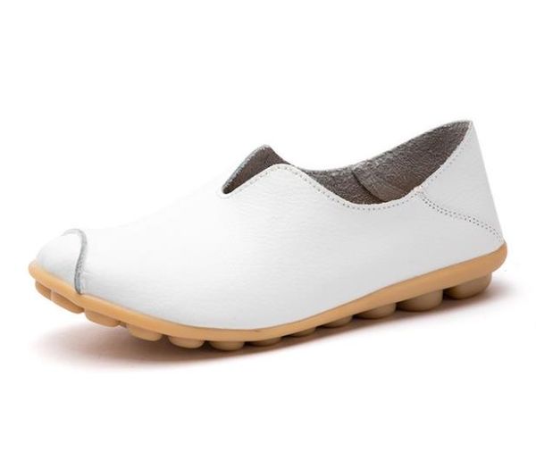 

women's shoes leather non-slip soft bottom women flats casual shoes 599, Black