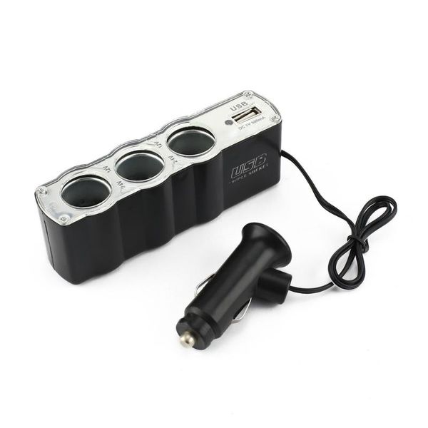 

сигарета 1pc unviersal новый 3 way автомобильного прикуривателя splitter гнезда зарядного устройства dc адаптер + usb порт разъем 12v-24v