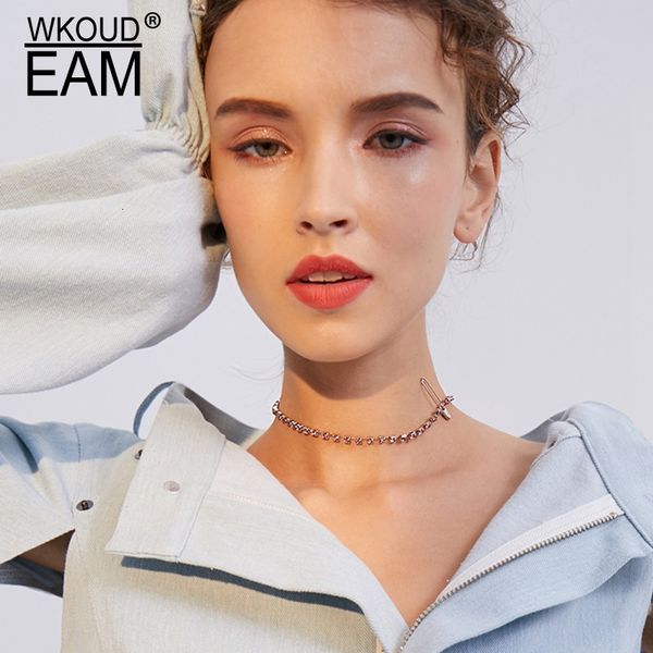 

wkoud eam women charm jewelry 2019 new pendant necklace female accessories party gift link chain cross fashion choker zj094, Silver