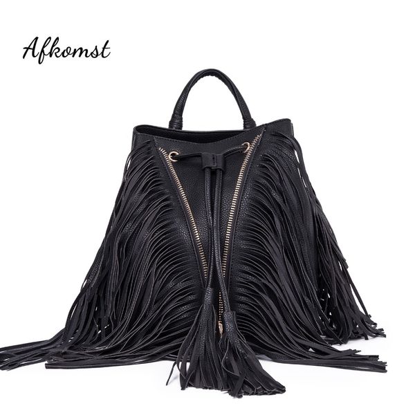 black tassel backpack