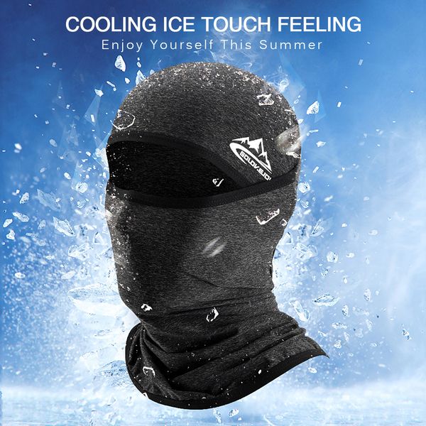 

cycling face mask bike sport scarf riding bicycle scarves cooling ice silk neck gaiter summer face mask running headband, Black