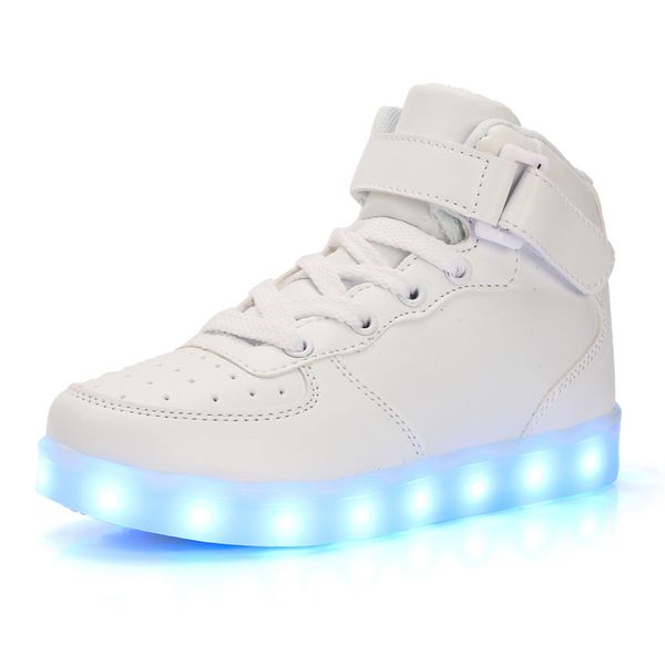 

new summer children breathable sneakers fashion sport led usb luminous lighted shoes for kids glowing boys casual girls flats y190525, Black;red