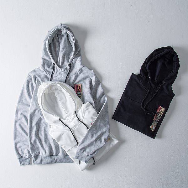 

2019 new spring and autumn pull rope with cap and clothing men plastered embroidery chinese style men's size m  xl-3xl, Black