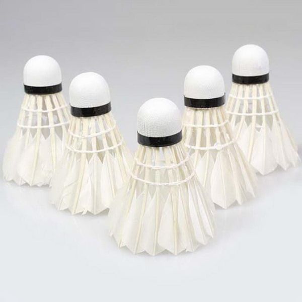 

5pcs feather shuttlecock bird white badminton ball game sport training