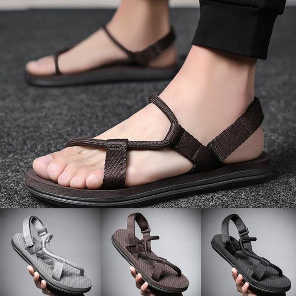 

summer beach flip flops for men casual shoe open toe flat non-slip light sandals light with low round head women non-slip shoes, Black