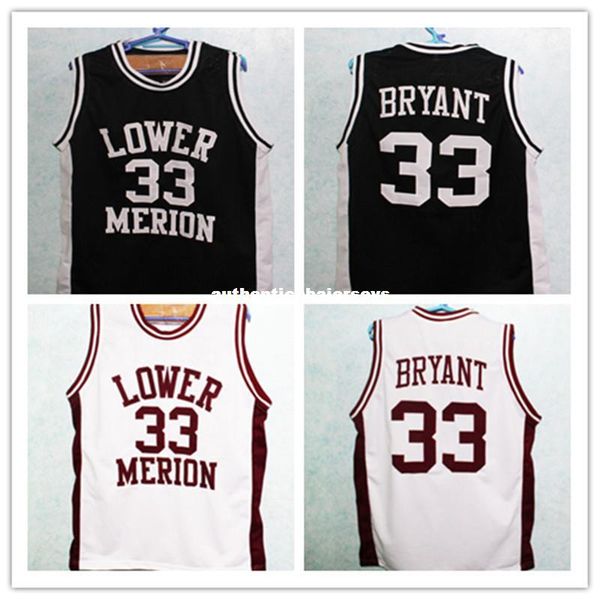 

custom # 33 bryant down any number of merion high school basketball form customize size and player name retro retro embroidery jerseys, Black;blue