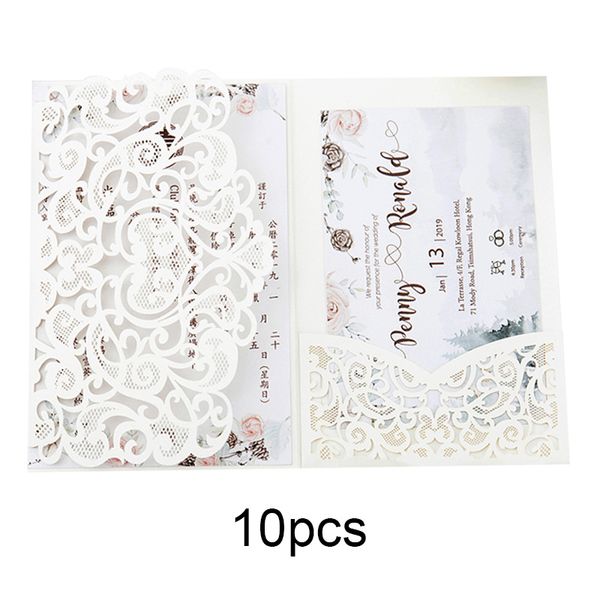 

tri fold hollow cut wedding invite bridal shower dinner invitation card cover lxy9