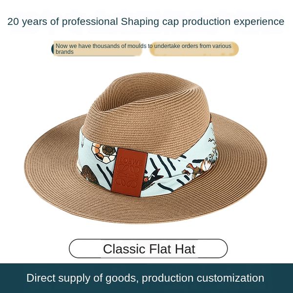 

leisure big edge simple creative embroidery imitation felt hand woven papyrus material straw straw hat hat, Blue;gray