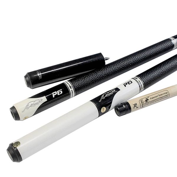 

new arrival p6 pool cue stick with extension 13mm 11.5mm tips black/white color billiard cue pool made in china