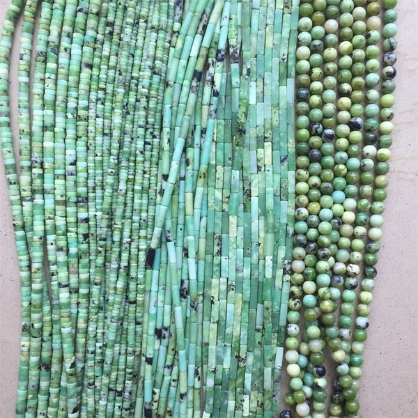 

undyed phoenix jasper blue green genuine gemstone healing power heishi square round tube natural stone bead for jewelry make diy