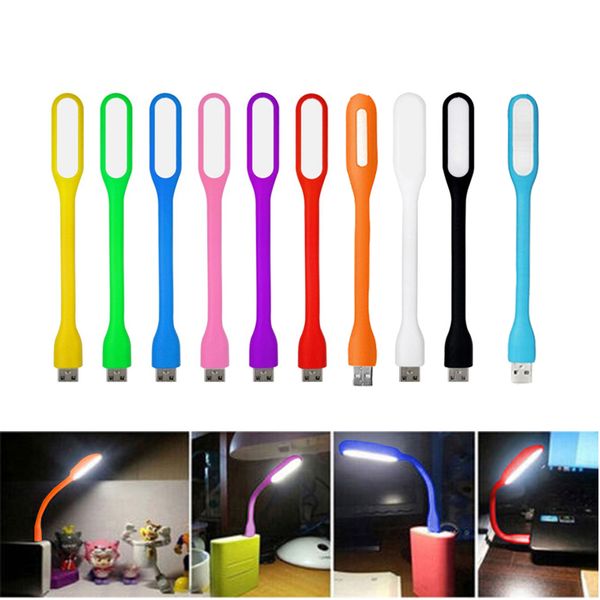 Lâmpada de Luz LED Mini USB Portátil 6 LEDs Super Bright Book Light Reading Lamp Ajustar Ângulo de Iluminação Flexível para Notebook Laptop de Energia Móvel