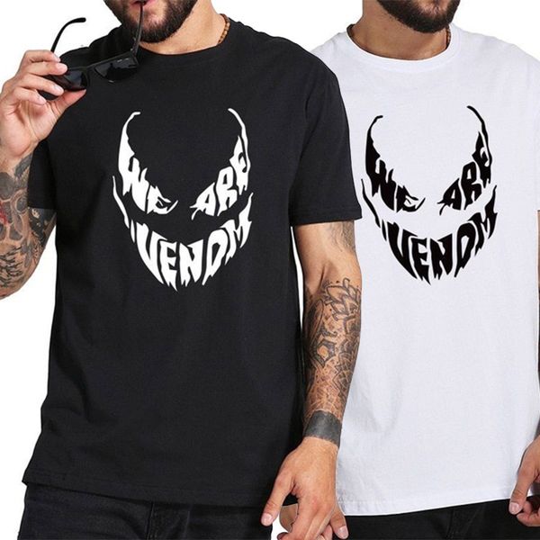 

men summer t shirt venom t-shirt marvel movie suit short sleeve cotton cool t shirts white black size s-3xl