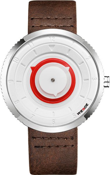

weide quartz movement waterproof mens luxury leather strap date clock relogio masculino women watch buy one get one gift, Slivery;brown