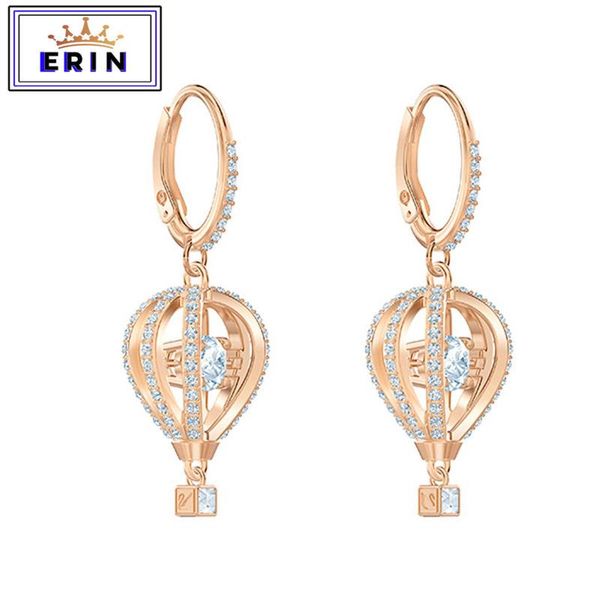 

clip-on & screw back swa, fashionable crystal balloon earrings, Silver