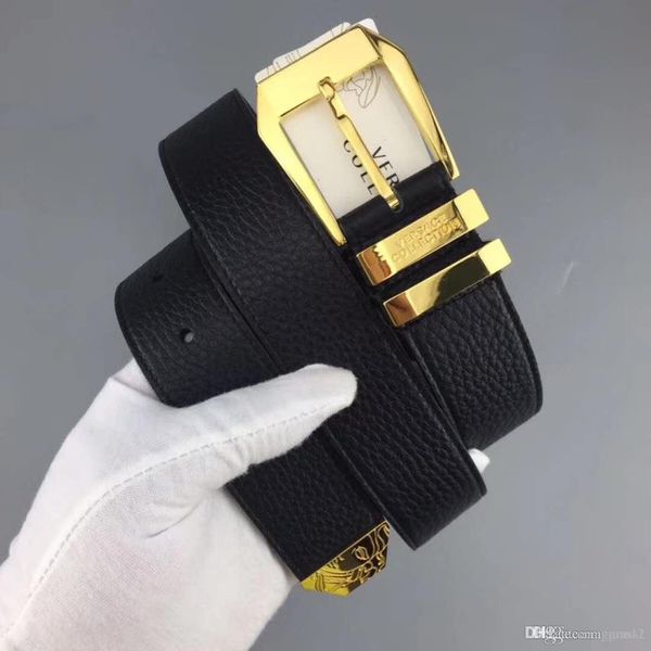 

2018 горячие пояса дизайнера бренда ремни для мужчин черный неподдельной кожи высокого качества l пряжкой ремень для джинсов с коробкой, Black;brown