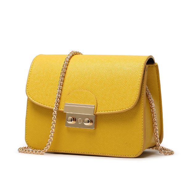 

2019 female faux leather flap bags for women yellow white ladies small lock mini crossbody shoulder bags yi413