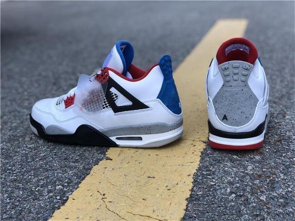 

est 2020 air what the 4 mens basketball shoes retro black cement red white blue 4s ci1184 -146 authentic sneakers size 7 -13