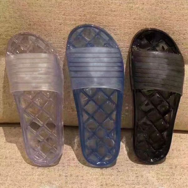 

19p glossy blue transparent designer sandals PVC pool slides Summer Slippers platform casual style shower shoes 5 colors SZ 4-11