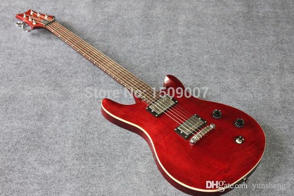 Hochwertige maßgeschneiderte E-Gitarre mit rotem Oberteil und weniger Fret, 2020 kostenloser Versand