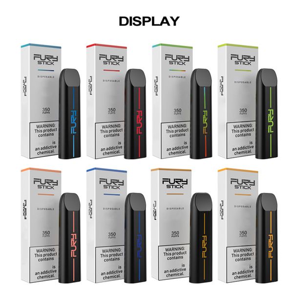

Fury stick одноразовое устройство Pod Vape Pen Starter Kit 240mah аккумулятор 1.2 мл картридж пустые электронные сигареты Vape с 13 цветами
