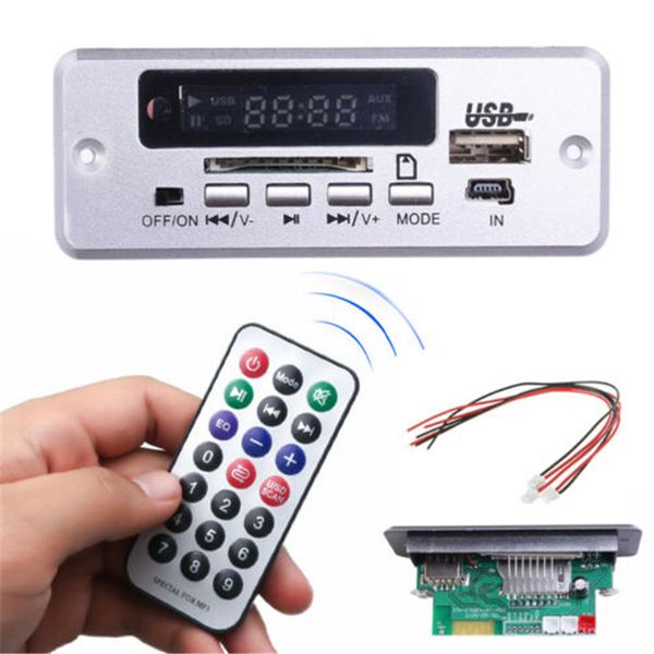 

dc 5v/12v digital bluetooth mp3 decode board with 2*3w rechargeable sd fm radio mini usb aux in car diy audio module