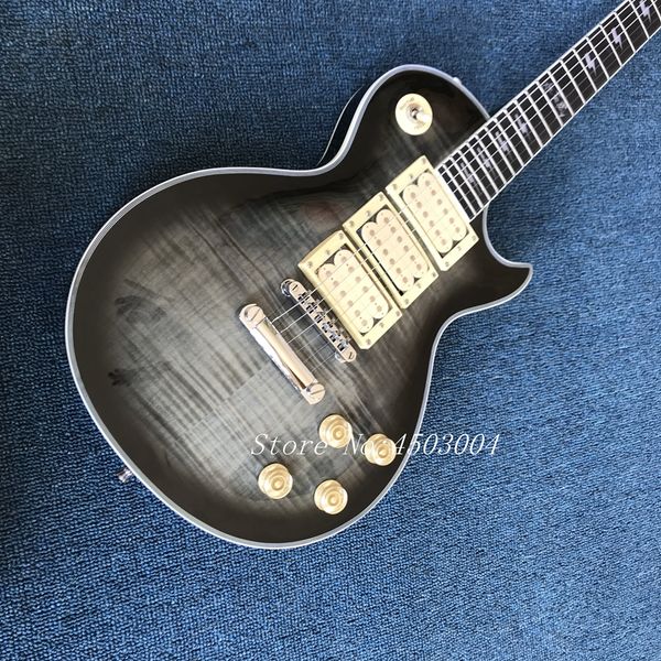 

Cu tom hop cg ace frehley 039 budokan 039 cu tom vintage dark gray electric guitar 3 pickup lightening mop fingerboard inlay face head