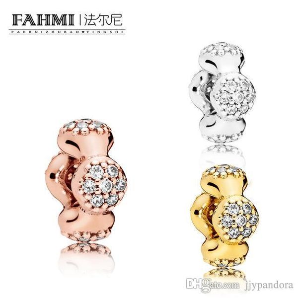 

fahmi 100% 925 sterling silver modern lovepods shine spacer shine hearts of spacer rose hearts of spacer women charm diy accessories, Black