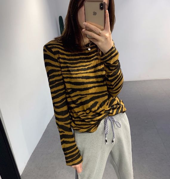 

2019 spring new women leopard bottoming t-shirt ddxgz3, White