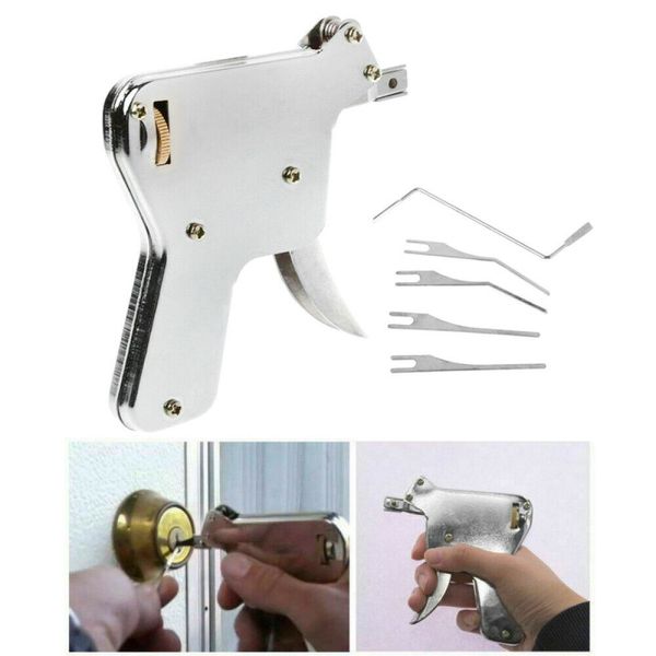 6Pcs Lock Pick Gun Set Door Bump Key Fabbro Tools Hand Tool Lock Opener Kit di strumenti di riparazione del lucchetto