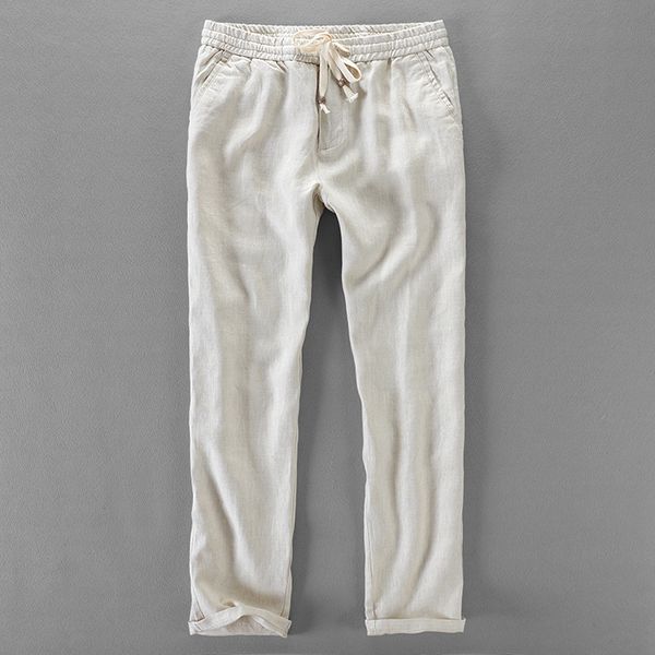 

suehaiwe бренд льняные брюки мужчины весна одежда брюки мужчины длинные модные мужские брюки упругие талии брюки мужские брюки pantalon 40si, Black