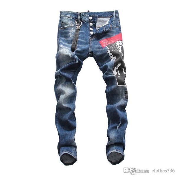 

2020 новое пѬибие воайее каево бѬенда мђжкие ђзкие джин denim джин ви, Blue