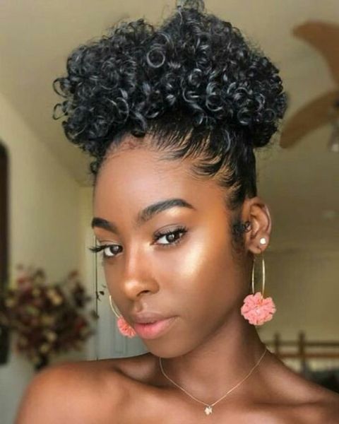 

short high drawstring ponytail human brazilian virgin hair extensions elastic band drawstring afro kinky curly human hair ponytails 120g, Black